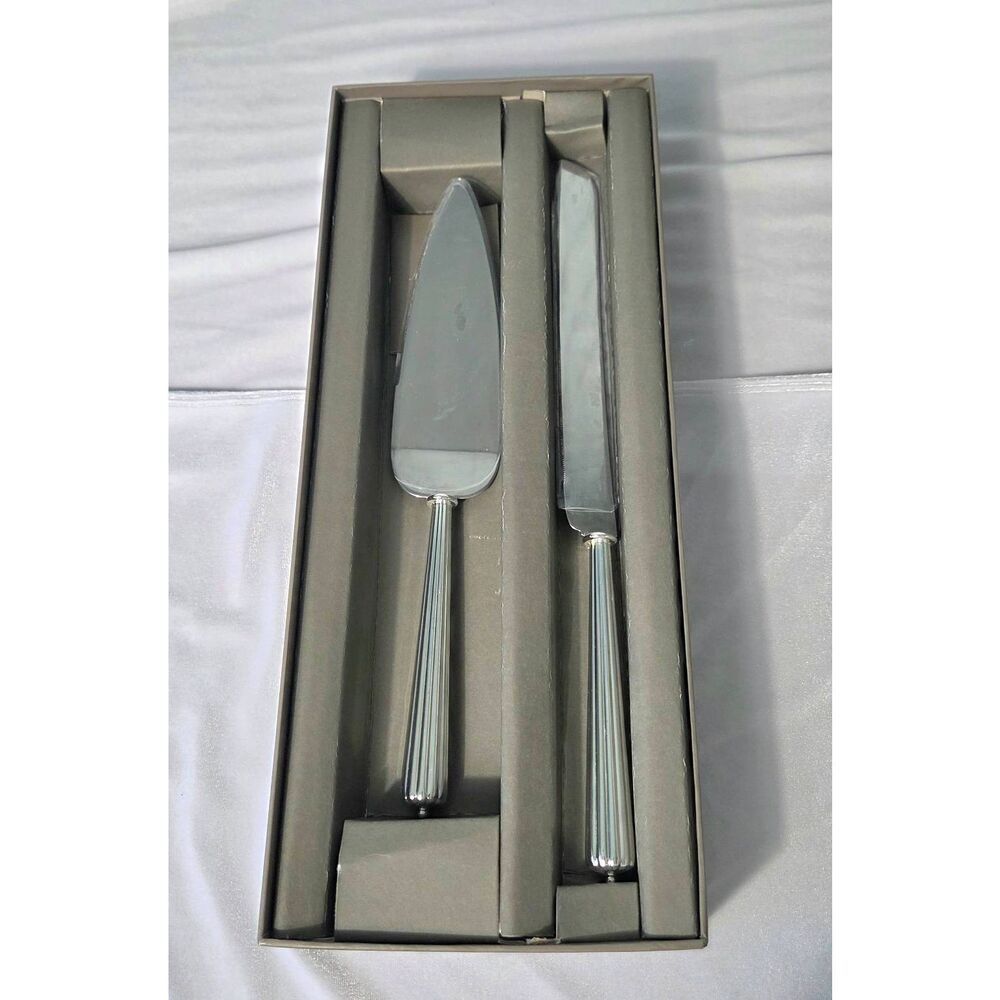 Monique Lhuillier for Waterford RARE Modern Love Cake Knife and Server Set